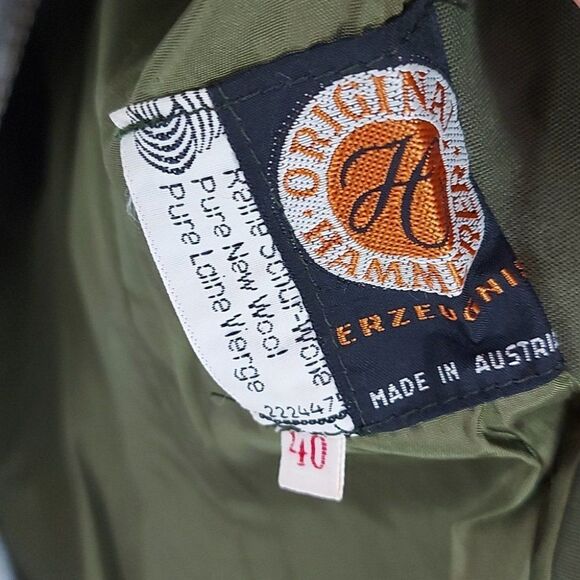 Vintage Hammerer Green Loden Boiled Wool Felt Hunter Jacket sz S Made in Autria - Picture 7 of 11